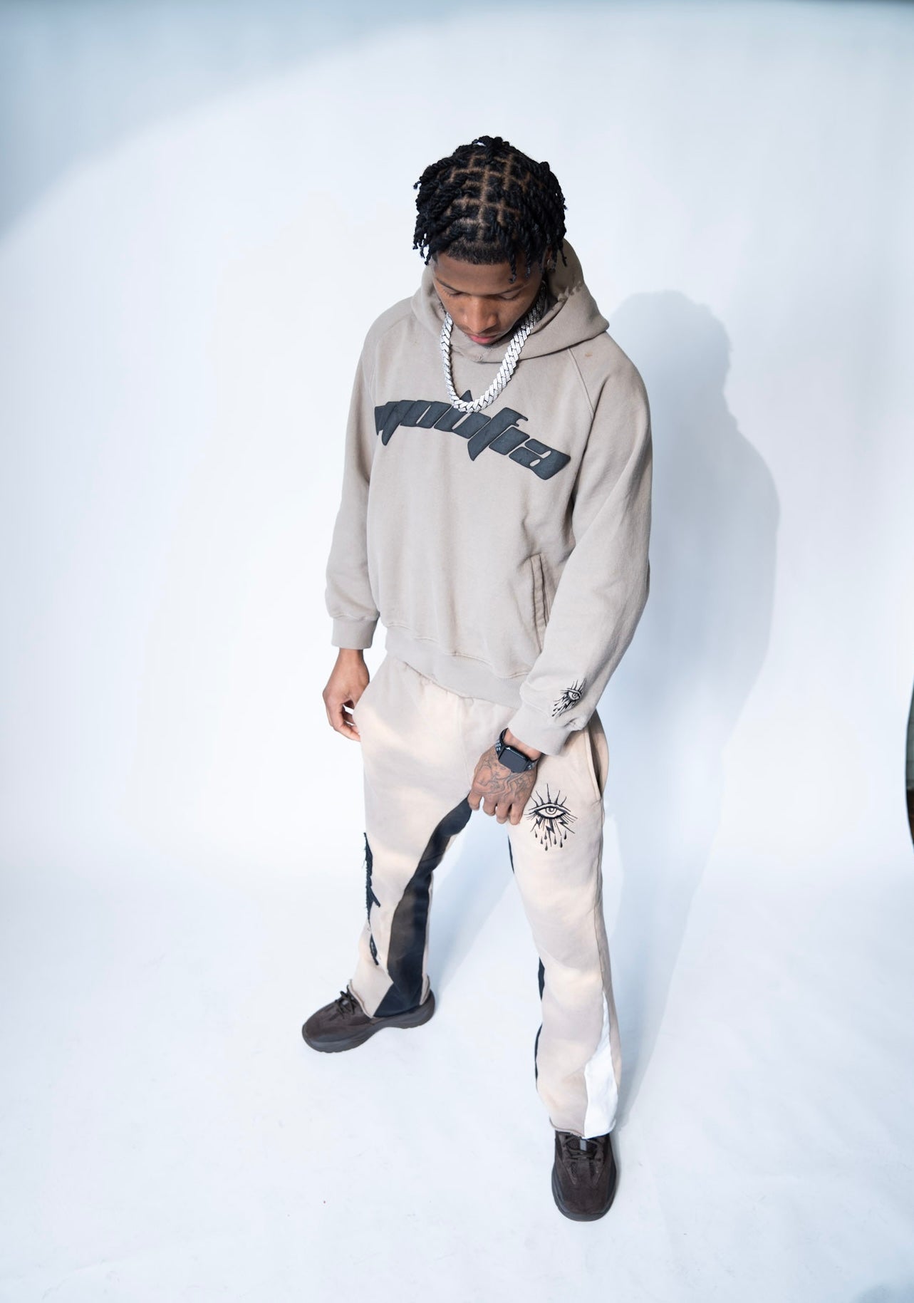 Tan MOBFIA Pullover Hoodie