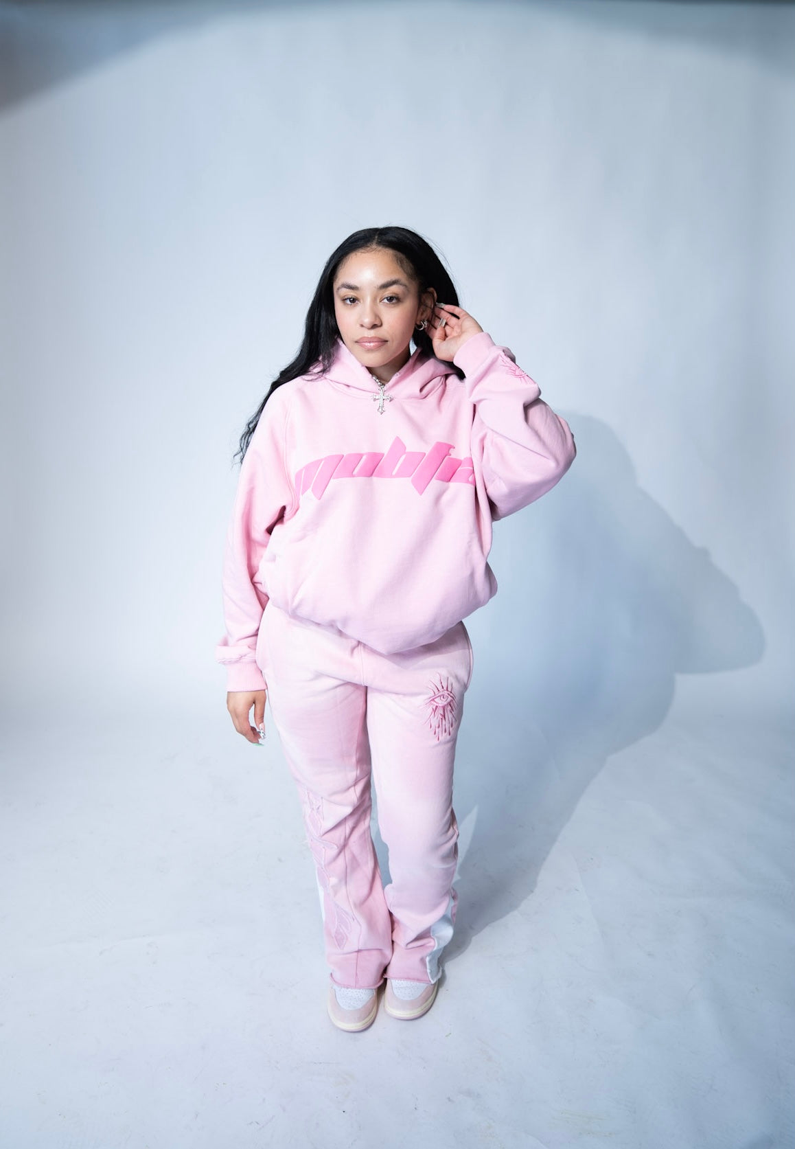 Pink MOBFIA Pullover Hoodie
