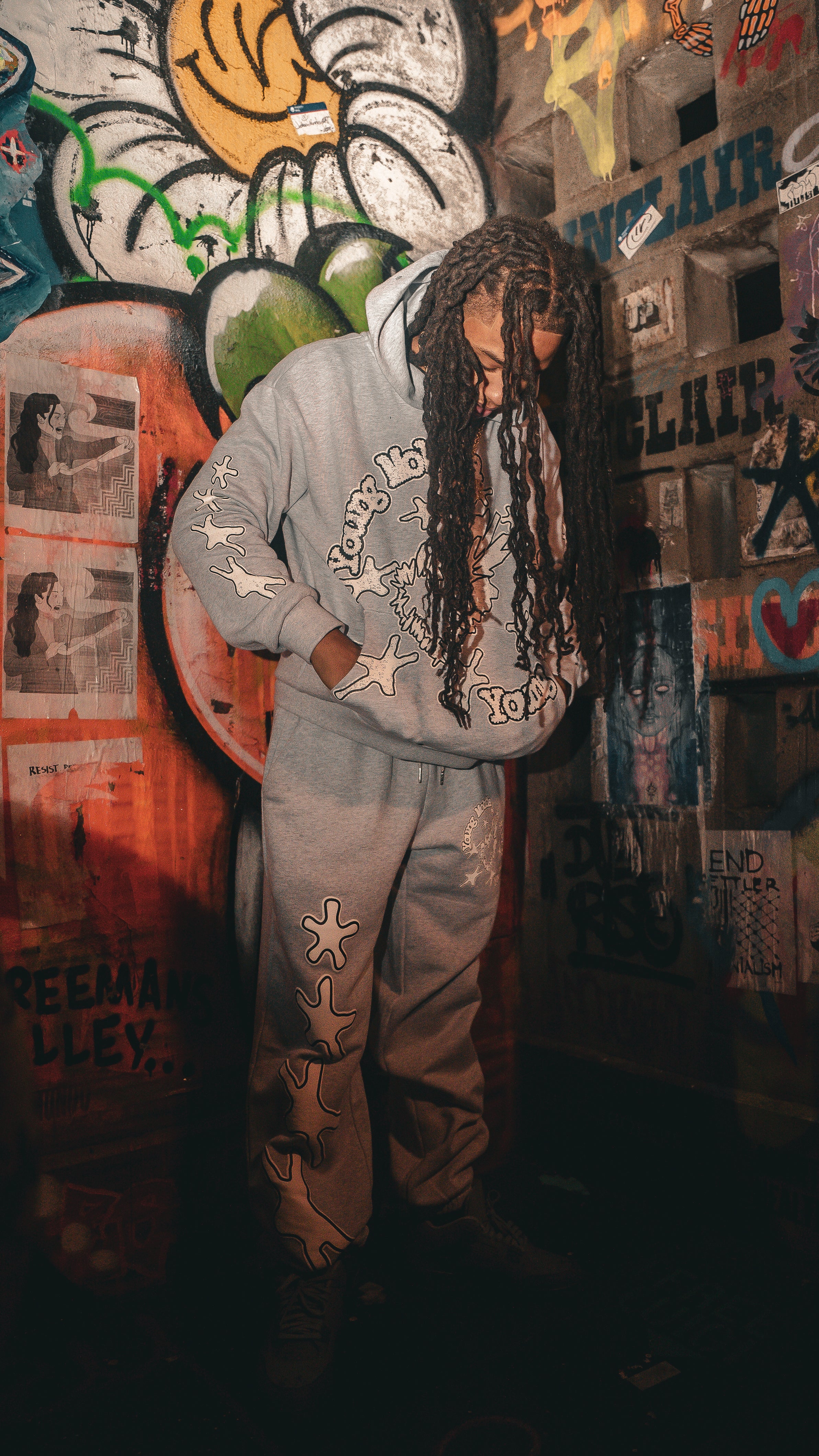 Gray Star Struck Hoodie