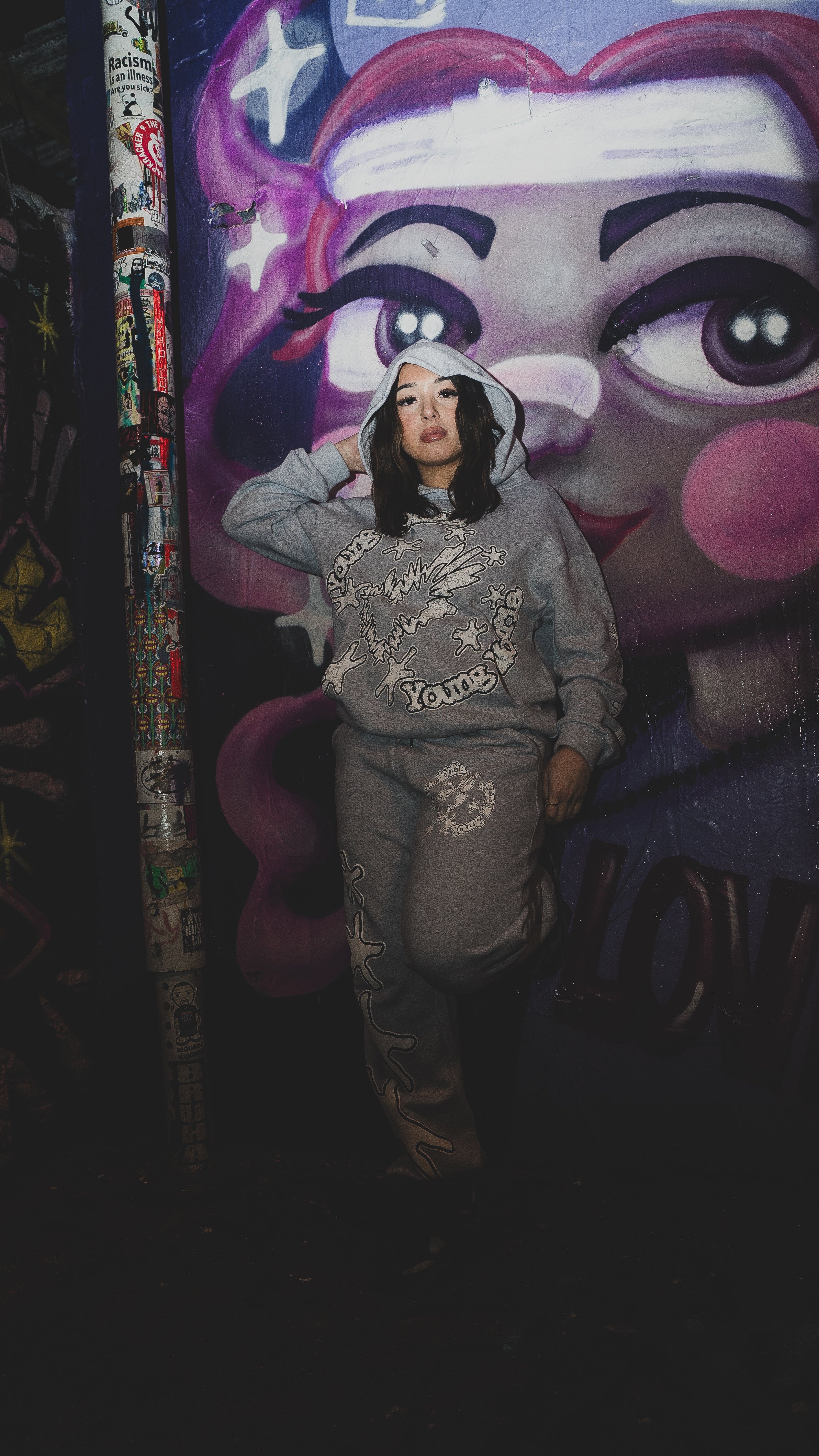 Gray Star Struck Hoodie