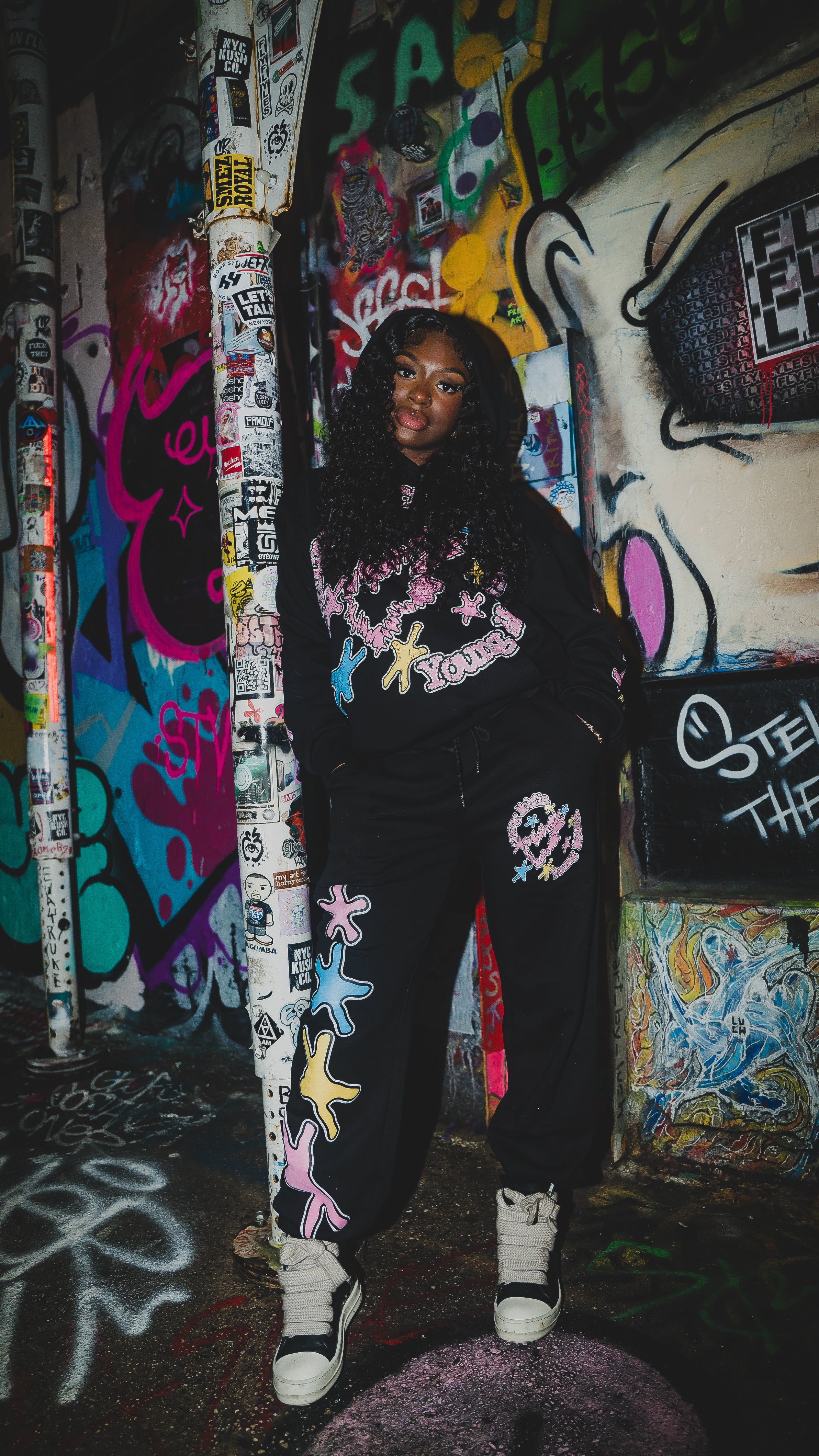 Sp5der Pink Star Struck Hoodie