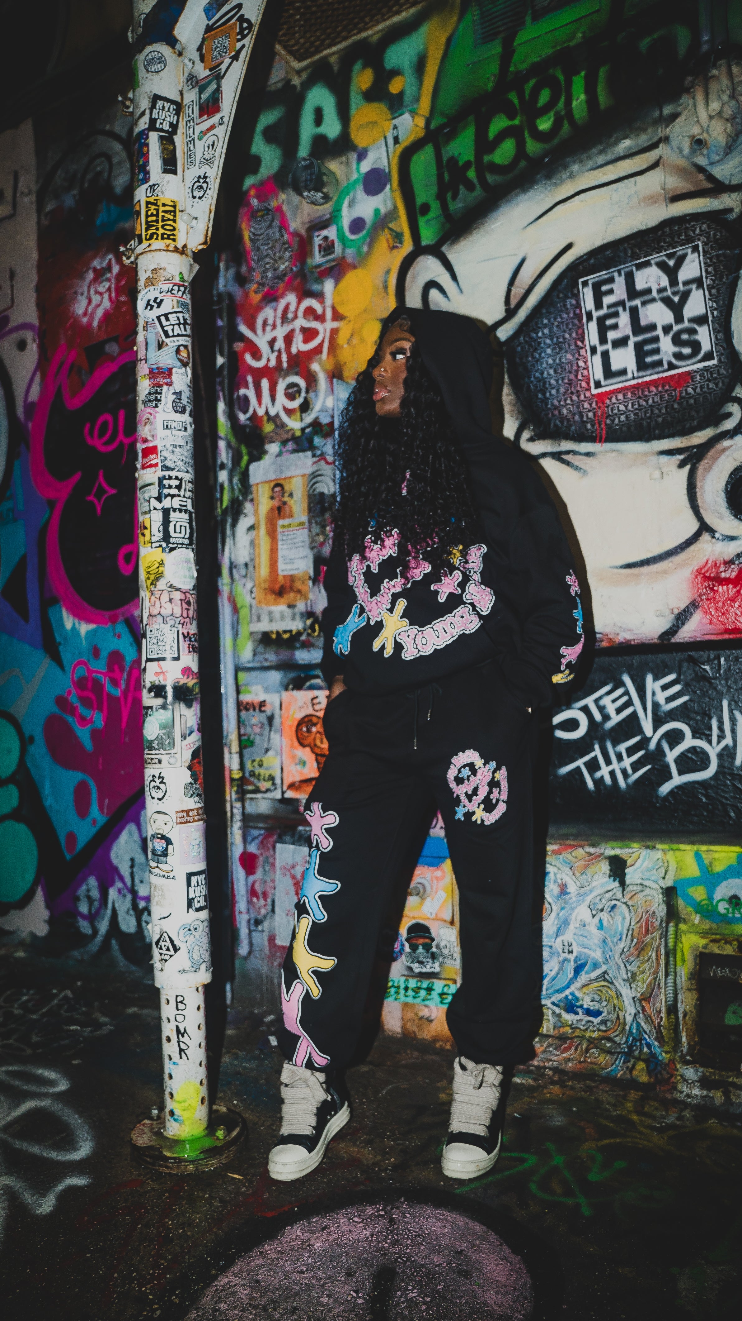 Sp5der Pink Star Struck Hoodie