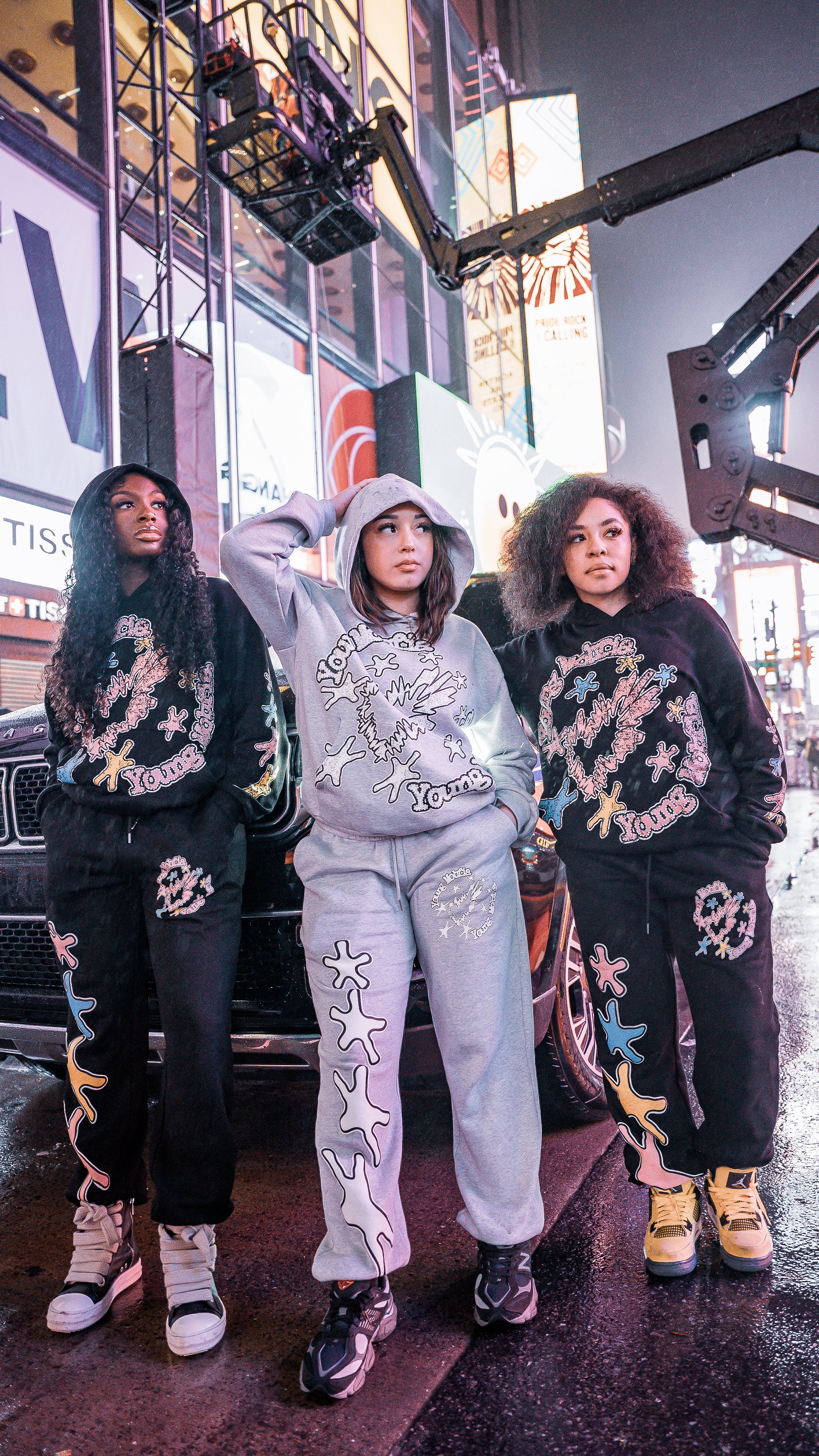 Gray Star Struck Hoodie