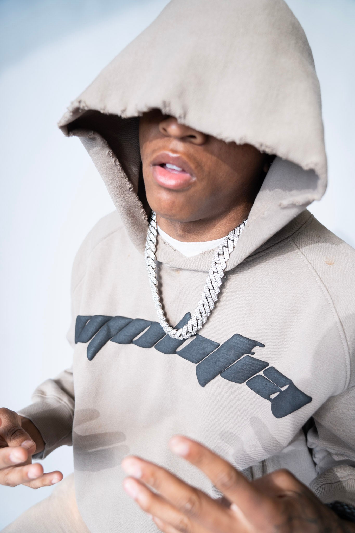 Tan MOBFIA Pullover Hoodie