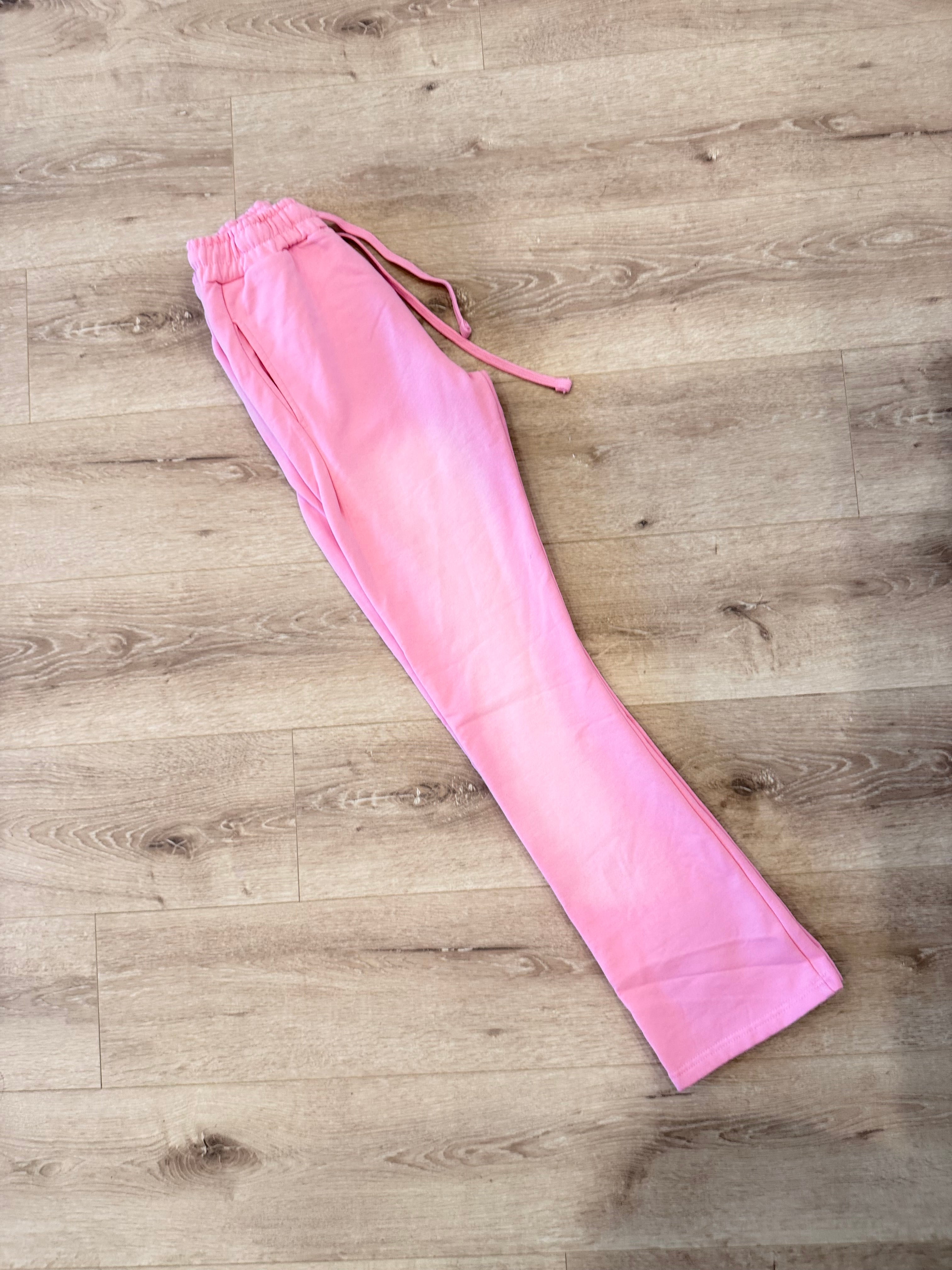 pink flared pants