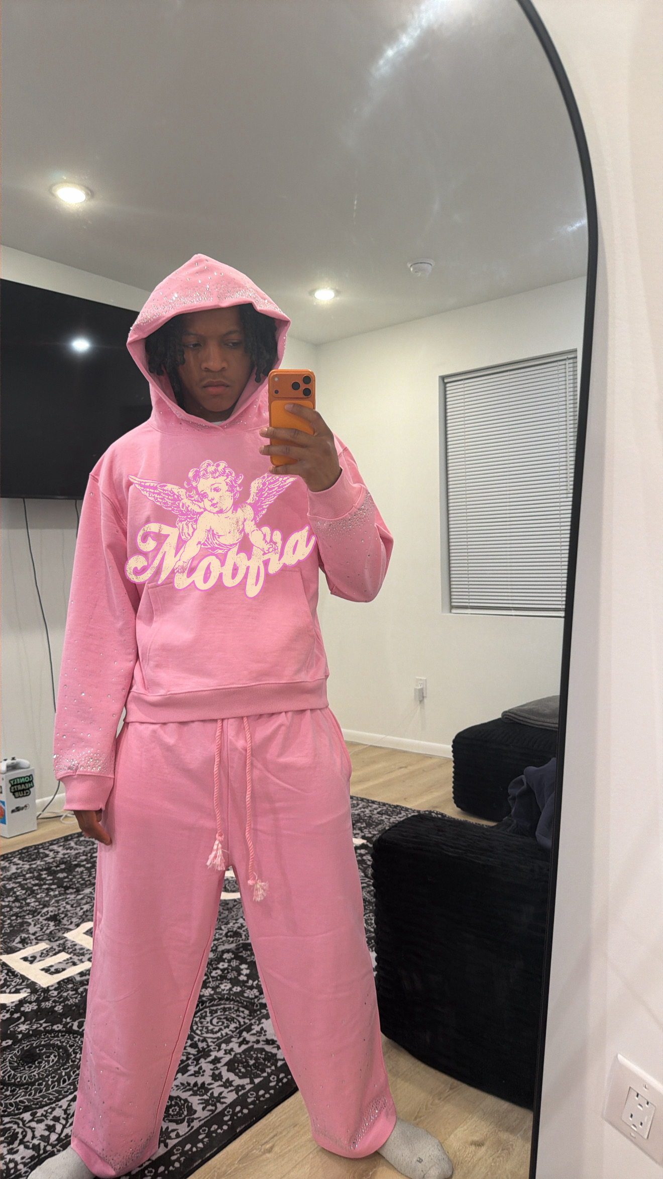 Mobfia Rhinestone Cupid hoodie