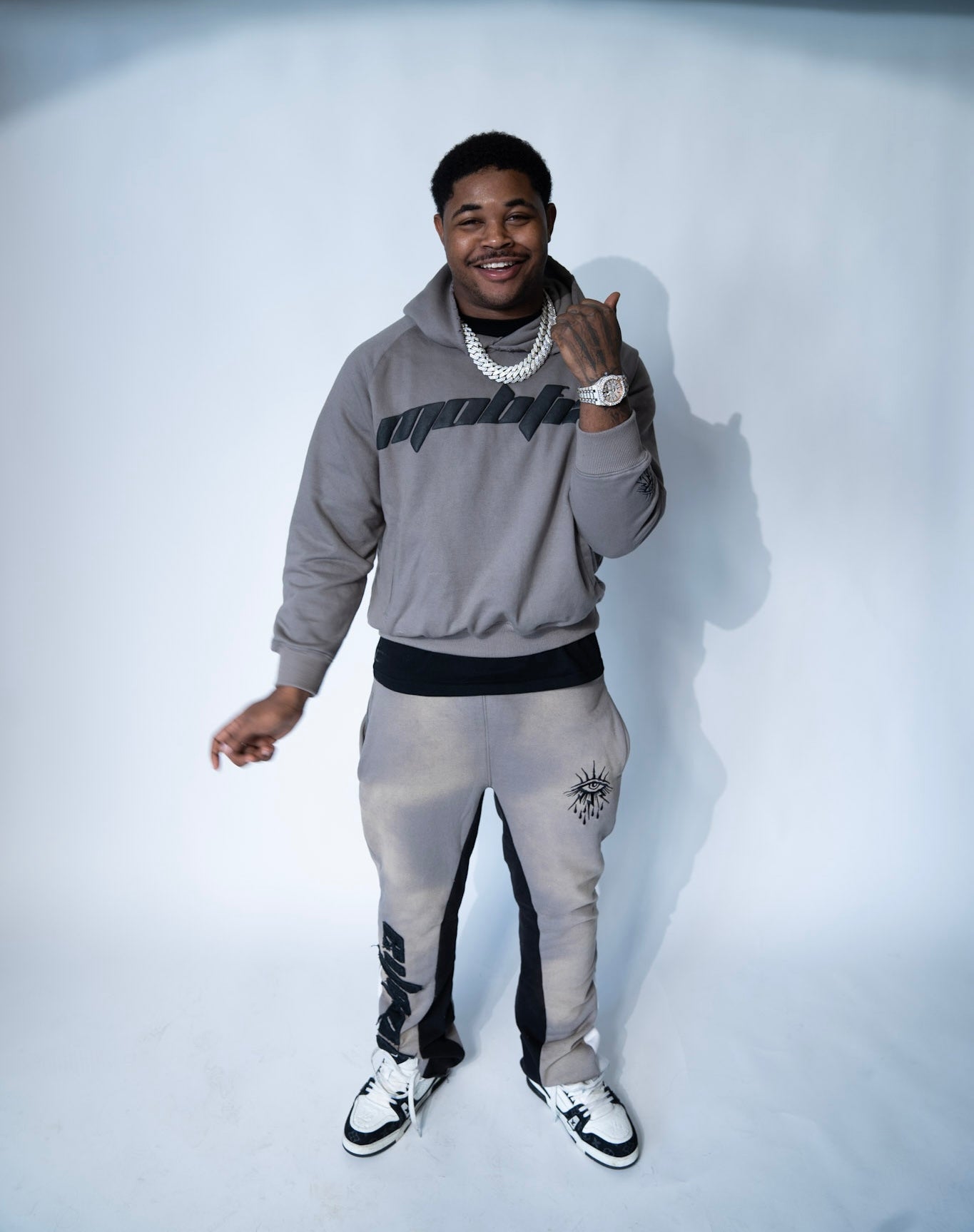 Gray MOBFIA Pullover Hoodie