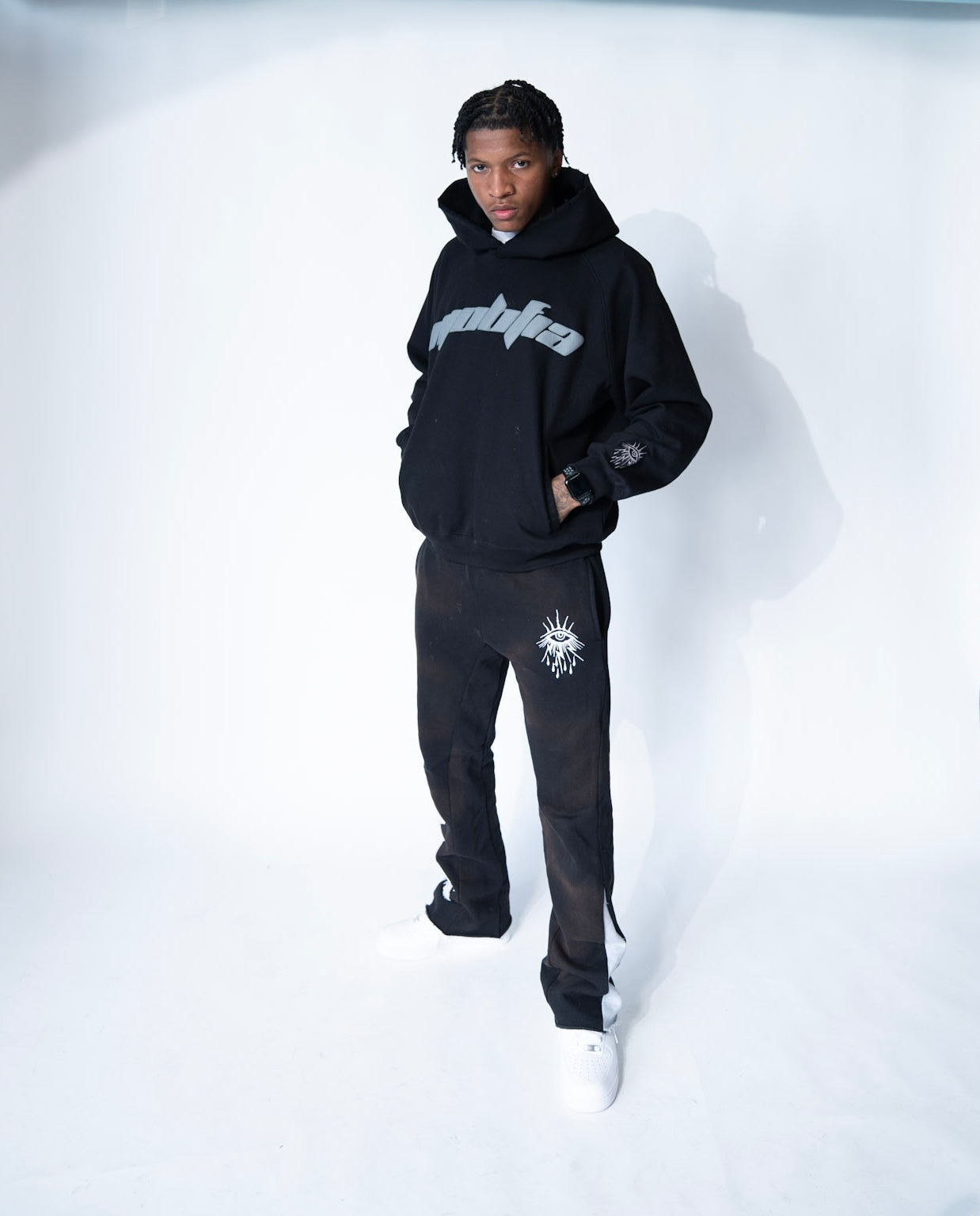 Black Distressed Flare Pants