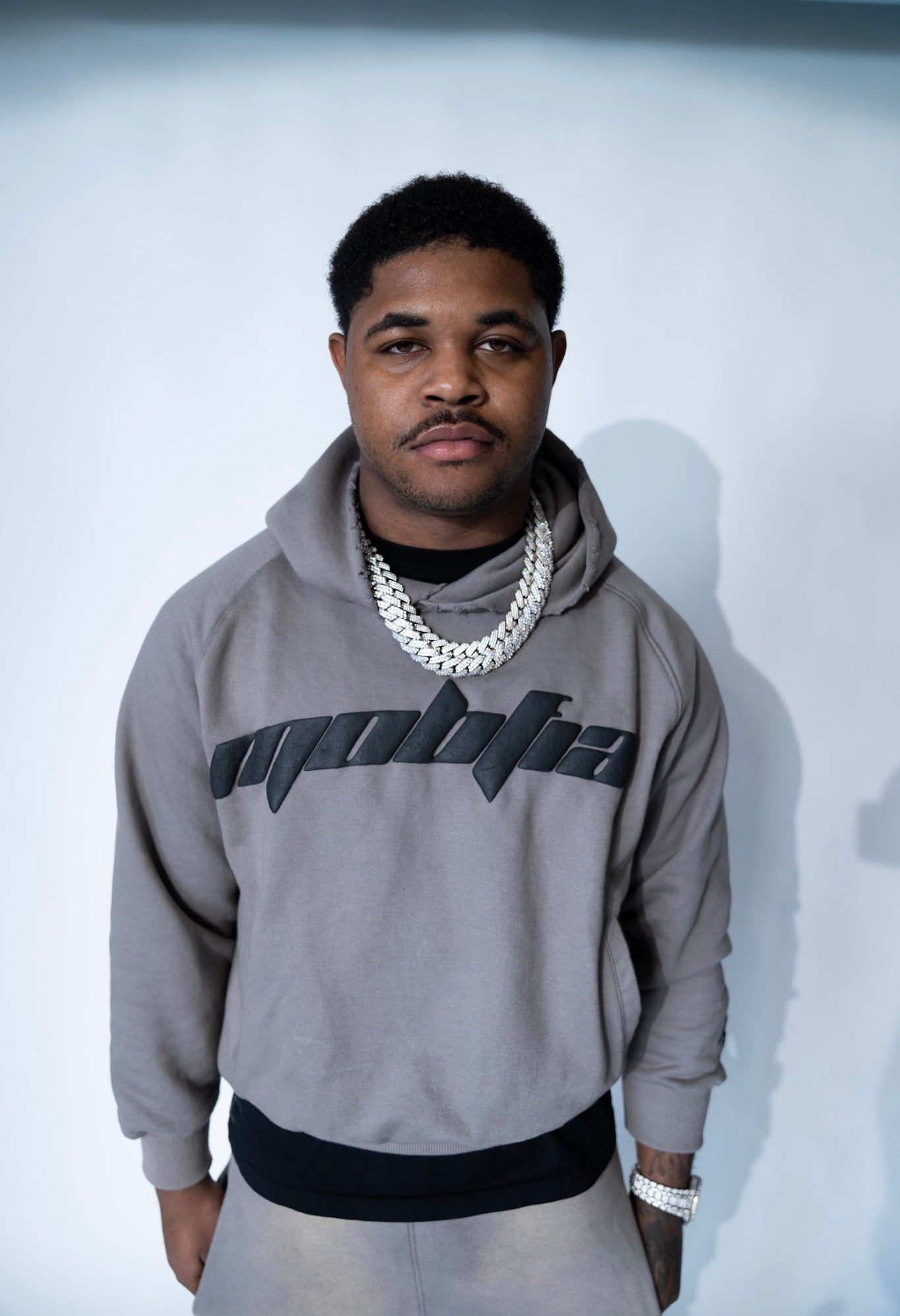 Gray MOBFIA Pullover Hoodie