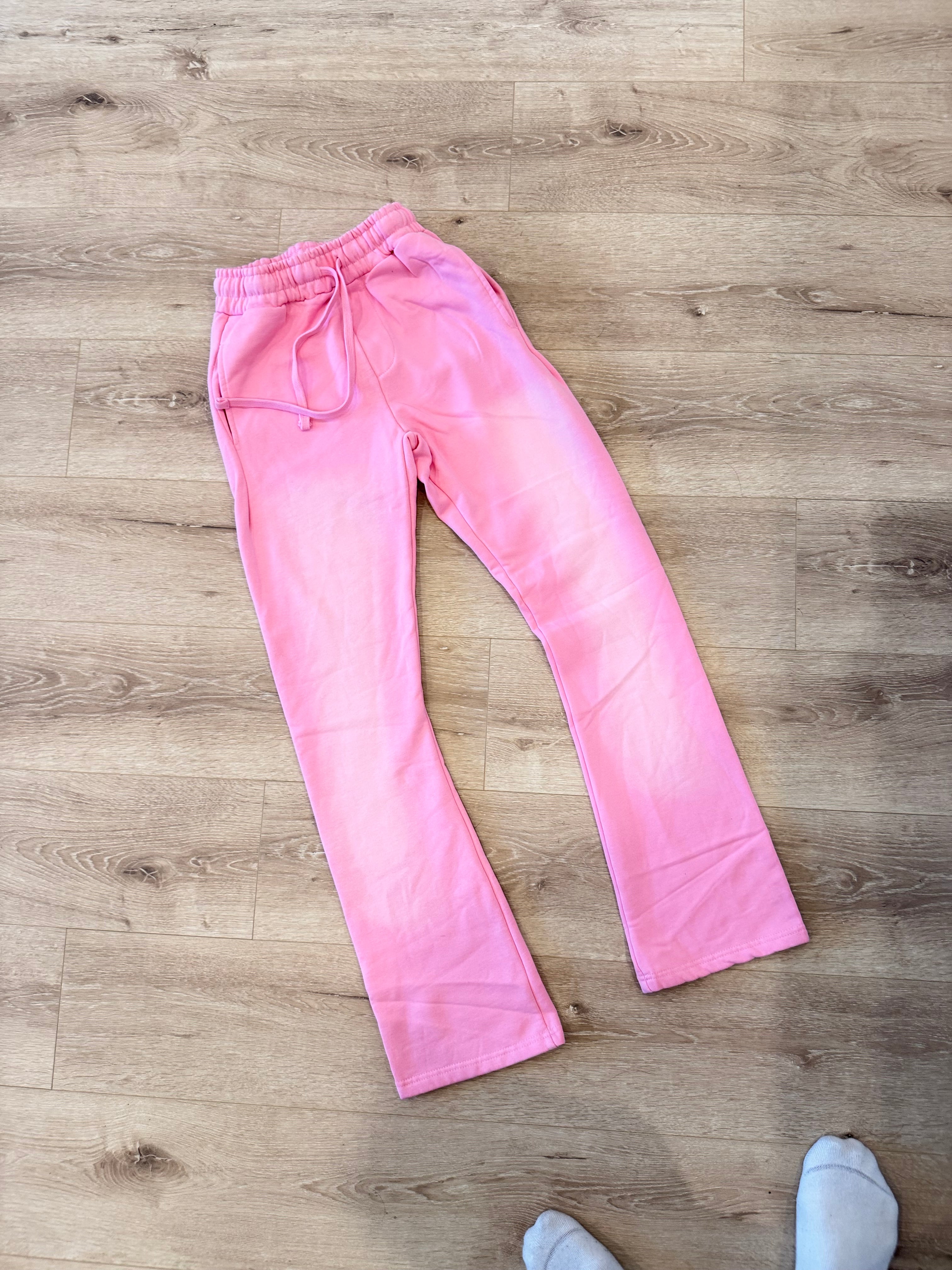 pink flared pants