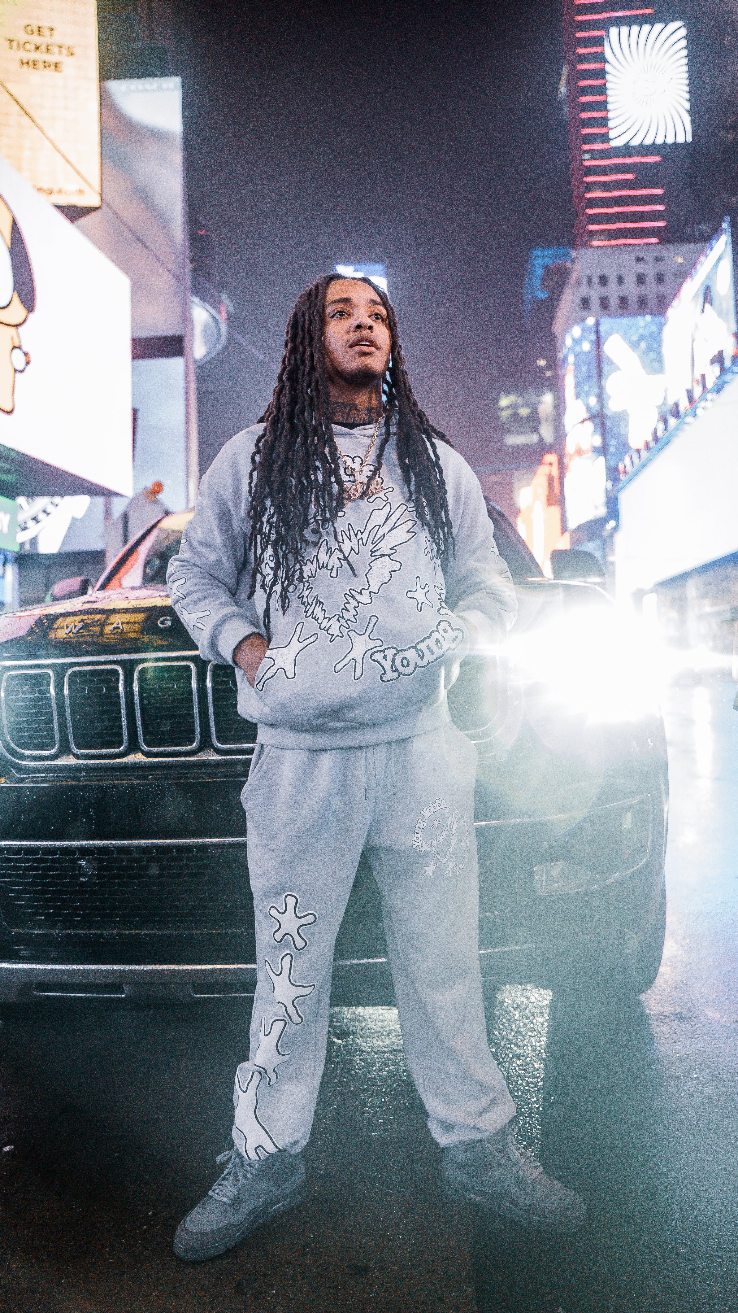 Gray Star Struck Hoodie